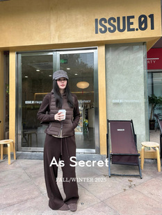 欧洲站2025冬季 设计师休闲百搭连帽轻便鹅绒羽绒服羊毛外套女 新款