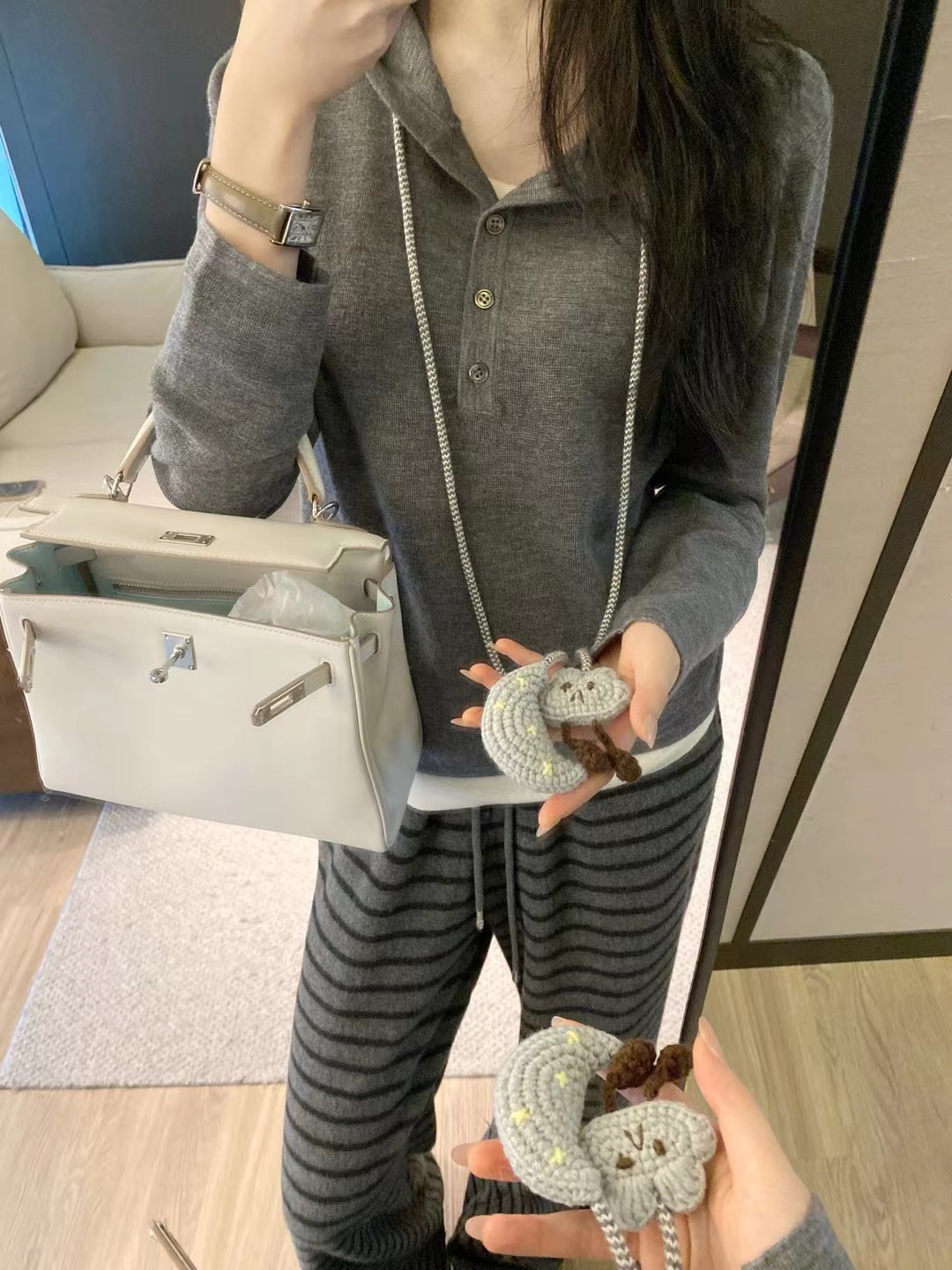 欧洲站2025冬季新款 设计师款小众复古甜辣撞色假两件羊毛针织衫