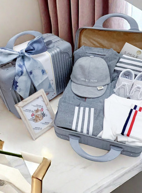 宝宝礼盒潮酷套装男宝宝小绅士灰色四季礼包满月百天周岁送礼物品