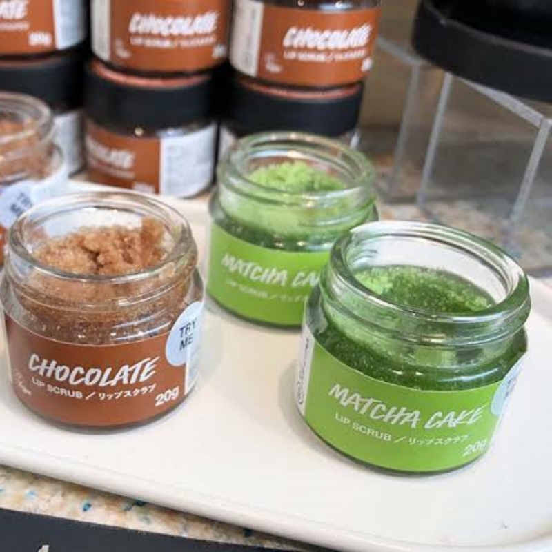 LUSH日本限定款抹茶唇部磨砂matcha cake润唇淡化唇纹去死皮茶香