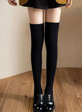 caras韩国进口女童过膝长筒袜防下滑棉袜高弹力春秋儿童大童白色