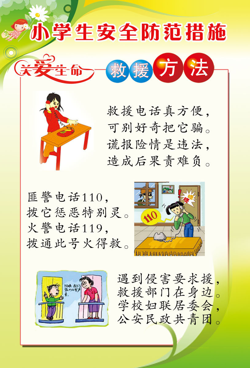 623薄膜贴画海报展板素材397小学生安全防范措施