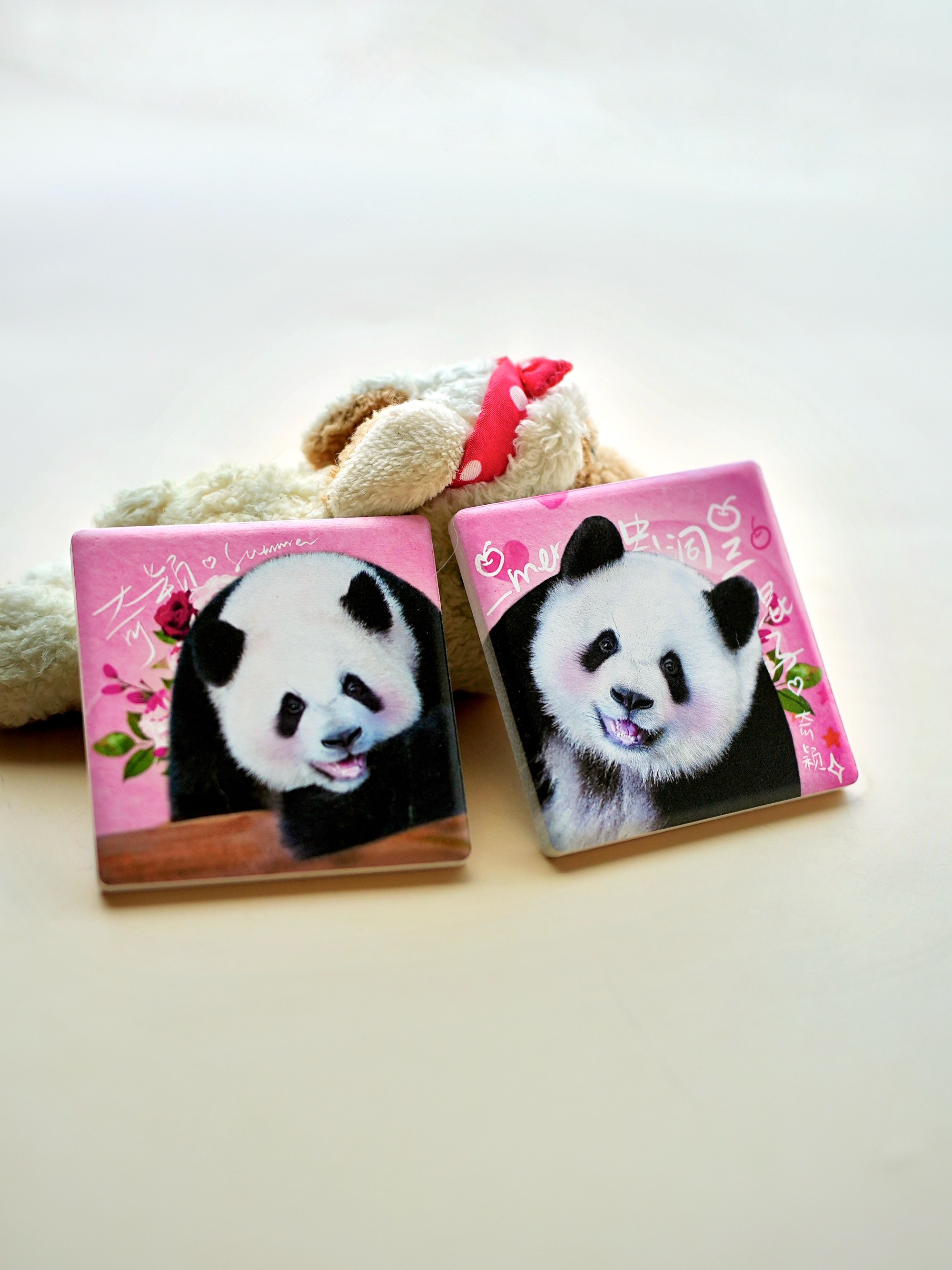 原创大熊猫奇三妹周边陶瓷冰箱贴伴手礼纪念品版权照片满 28 包邮
