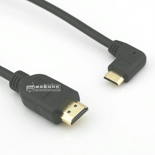 新款转迷你hdmi 左弯 mini HDMI高清线/数据线 0.5米 1.4版HDMI线
