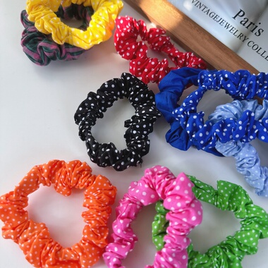 韩国进口格纹波点小肠圈头花百搭发绳扎发头绳马尾皮套3条包邮女