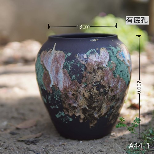 粗陶花盆复古透气多肉花盆兰花蝴蝶兰三角梅盆家用大口径陶瓷盆