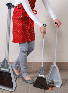 日本进口azuma天然棕毛扫把簸箕套装扫帚家用懒人扫地笤帚神器