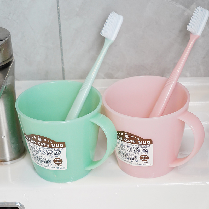 日本进口加厚塑料漱口杯牙缸杯情侣牙杯洗漱杯透明水杯儿童刷牙杯