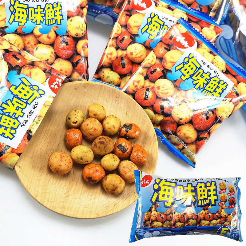 日本进口膨化零食坚果天六什锦海鲜味豆果子鱼皮花生油皮虾味花生
