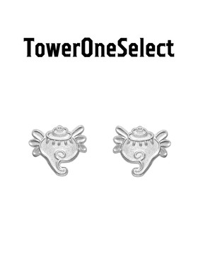 TowerOneSelect官方店GLYPHS 宝螺小耳钉独特简约通勤铜镀铑耳饰