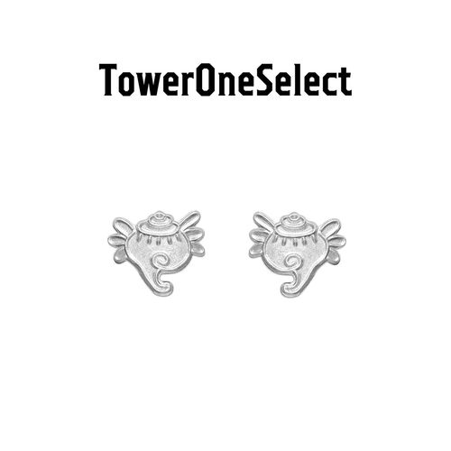 GLYPHS宝螺铜镀铑百搭小耳钉