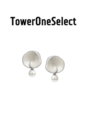 TowerOneSelect官方店ZHAO虎刺梅白珐琅珍珠耳钉mini气质百搭耳环