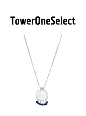 TowerOneSelect官方店ZHAO野百合浮雕硬币青金石扭珠项链