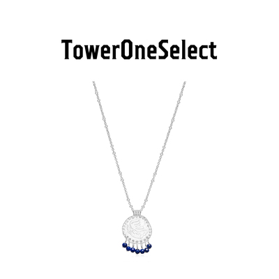 TowerOneSelect官方店ZHAO野百合浮雕硬币青金石扭珠项链