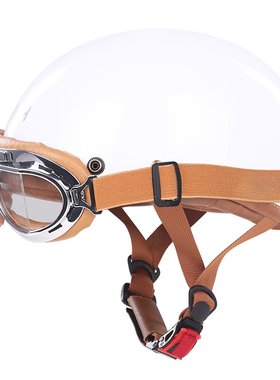 3C认证国标阿美咔叽日式电动摩托车冬季保暖头盔男女复古半盔瓢盔