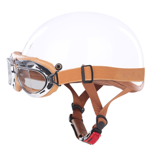 3C认证国标阿美咔叽日式 通用头盔男女复古半盔瓢盔 电动摩托车四季