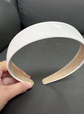 partyme手工白色宽边发箍2026新款发卡气质简约高颅顶头箍发饰品