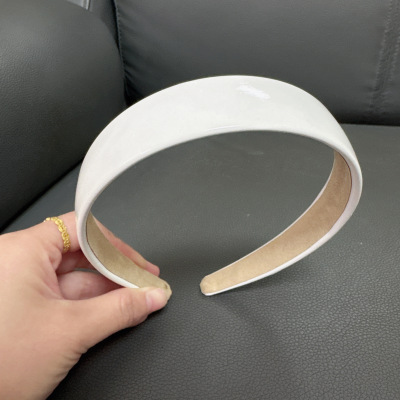 partyme手工白色宽边发箍2026新款发卡气质简约高颅顶头箍发饰品