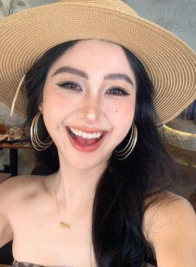 网红欧美重工金属夸张复古圈圈缠绕耳环大耳圈度假耳坠耳饰圆圈女