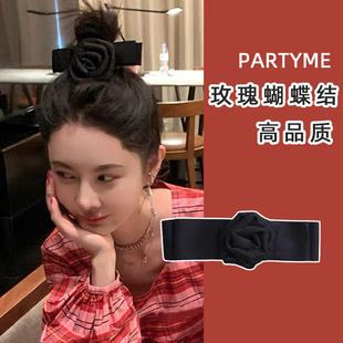 在逃公主粉色玫瑰发夹蝴蝶结mona同款丸子头顶夹发卡后脑勺头饰女