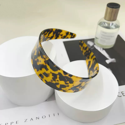 高版本博主同款宽版玳瑁醋酸发箍复古琥珀豹纹发卡网红压发外带女