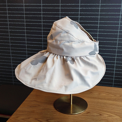 韩国蝴蝶印花折叠黑胶防晒帽子