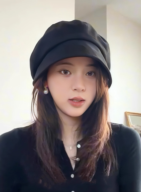 娜娜同款秋冬文艺麂皮绒网红冷帽显脸小八角帽日系渔夫帽子新疆游