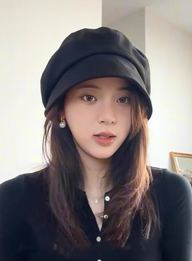 娜娜同款秋冬文艺麂皮绒网红冷帽显脸小八角帽日系渔夫帽子新疆游