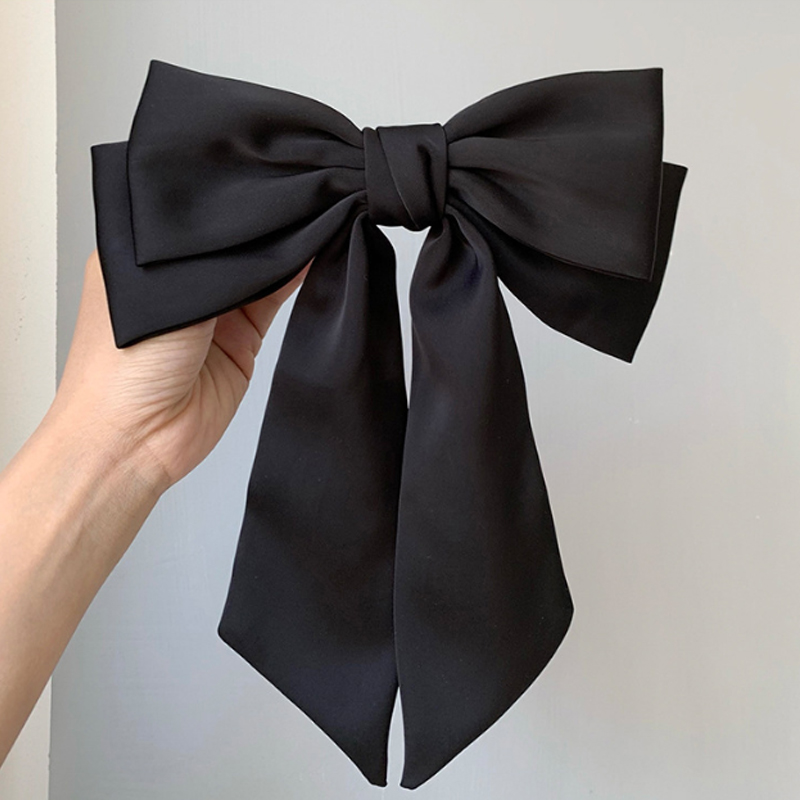 发圈大号缎面蝴蝶结发夹