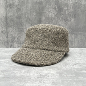 partyme手工复古宅女同款 仿羊羔毛报童帽平顶贝雷帽气质马术帽