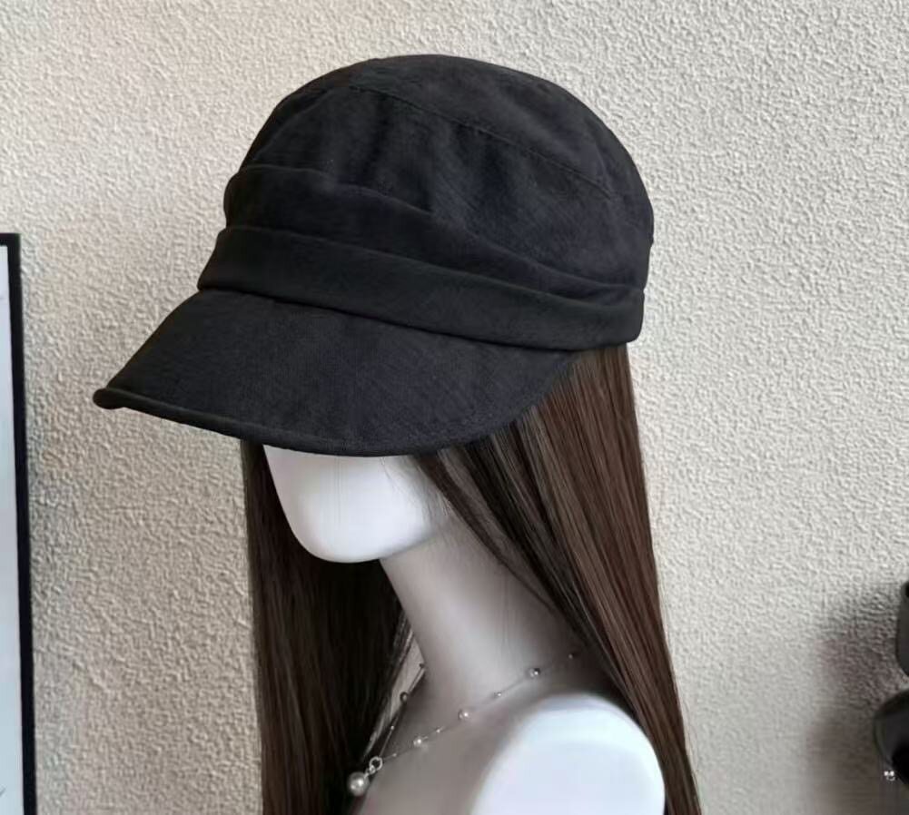partyme手工褶皱复古简约百搭素颜松弛感马术帽显脸小遮阳鸭舌帽图片