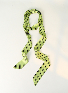 韩系复古百搭波点丝巾早春时尚装饰领巾细窄长条扎发搭配衬衫丝带