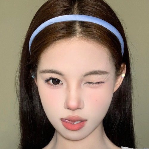 网红简约细款缎面彩色发箍少女甜美气质头箍防滑百搭压发发卡洗脸