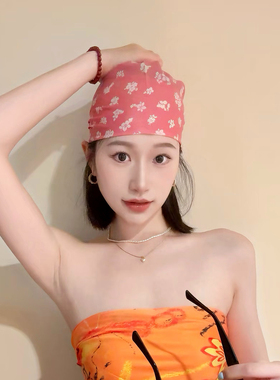 娜扎宅女同款腰果花绑发丝巾女个性复古发带菱形头巾编发飘带发饰