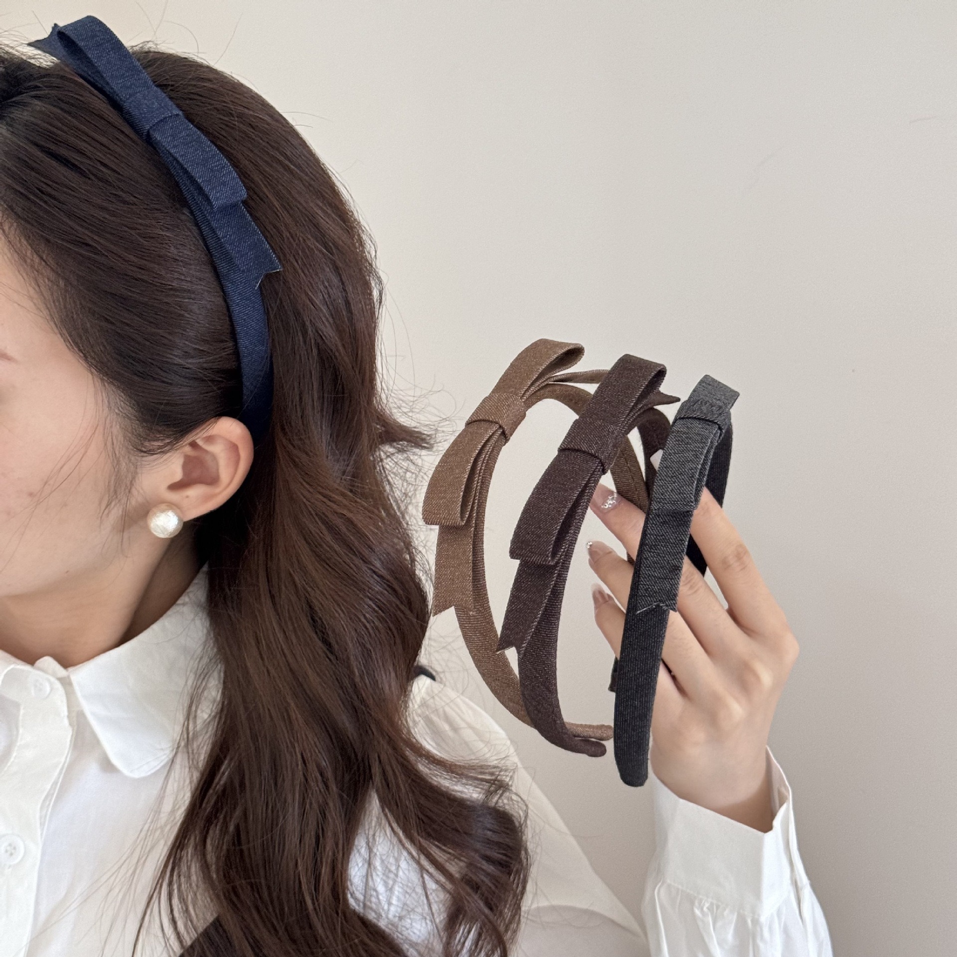 partyme手工蝴蝶结发箍甜美少女感头箍发饰公主风高颅顶发卡头饰