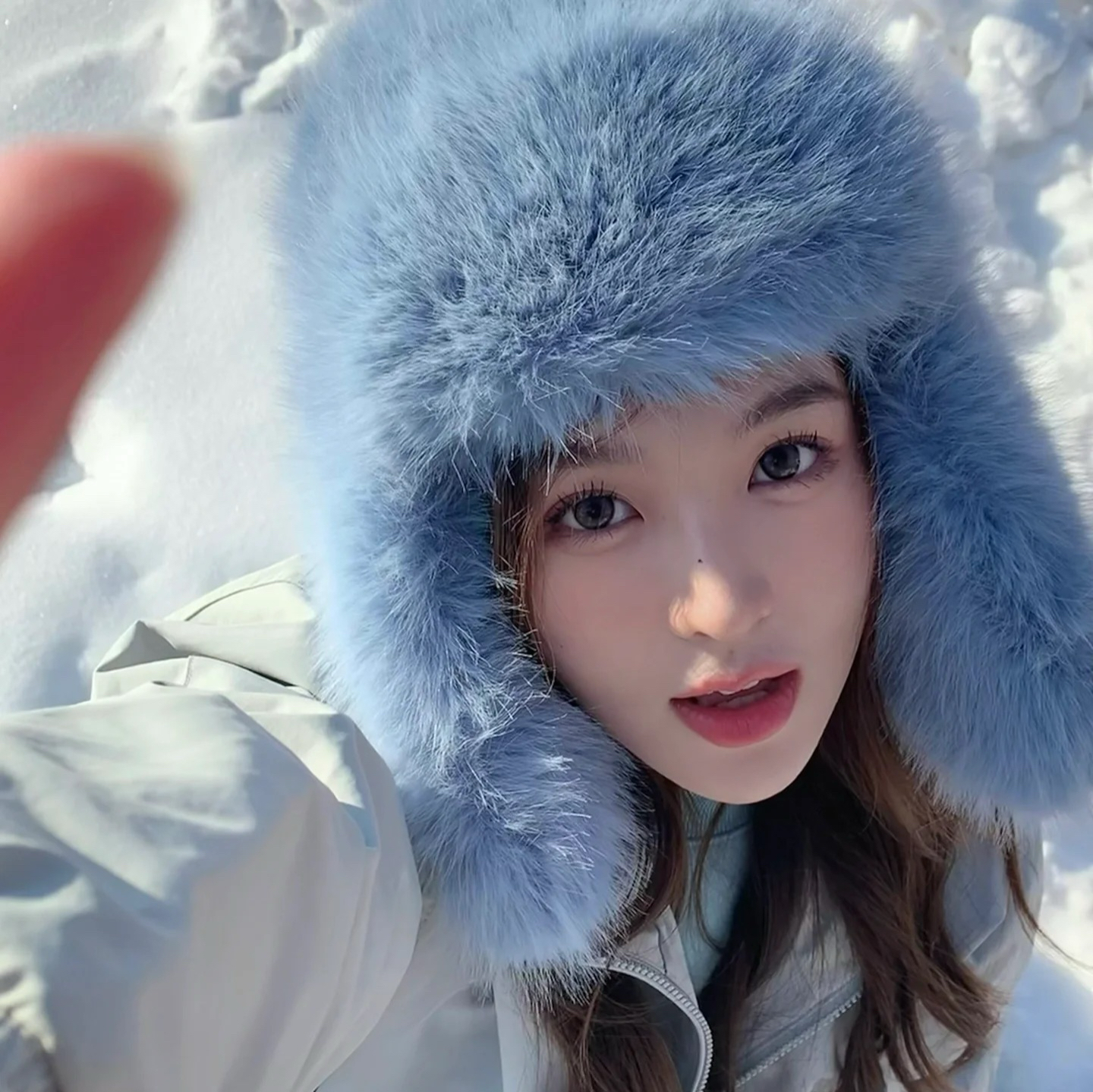 冬季保暖雷锋帽女加厚护耳毛线帽子韩版百搭可爱仿皮草东北滑雪帽