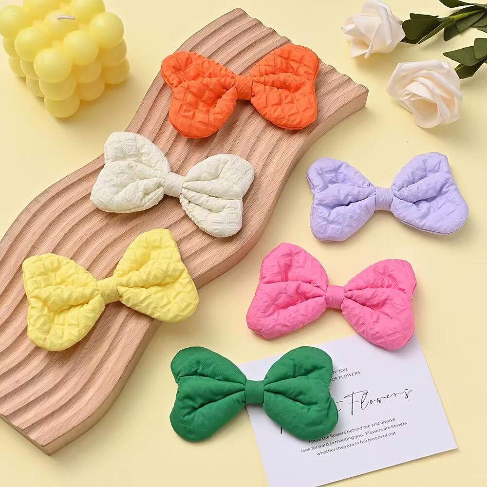 韩版彩色海绵蝴蝶结发夹大号碎发刘海夹侧边发卡公主头顶夹鸭嘴夹