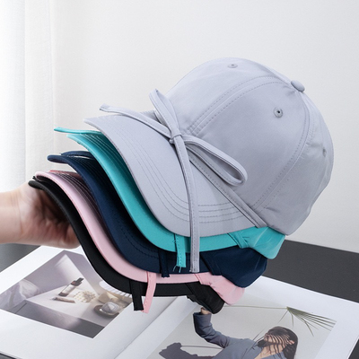 网红小众设计甜美蝴蝶结棒球帽子女速干遮阳轻薄透气显脸小鸭舌帽