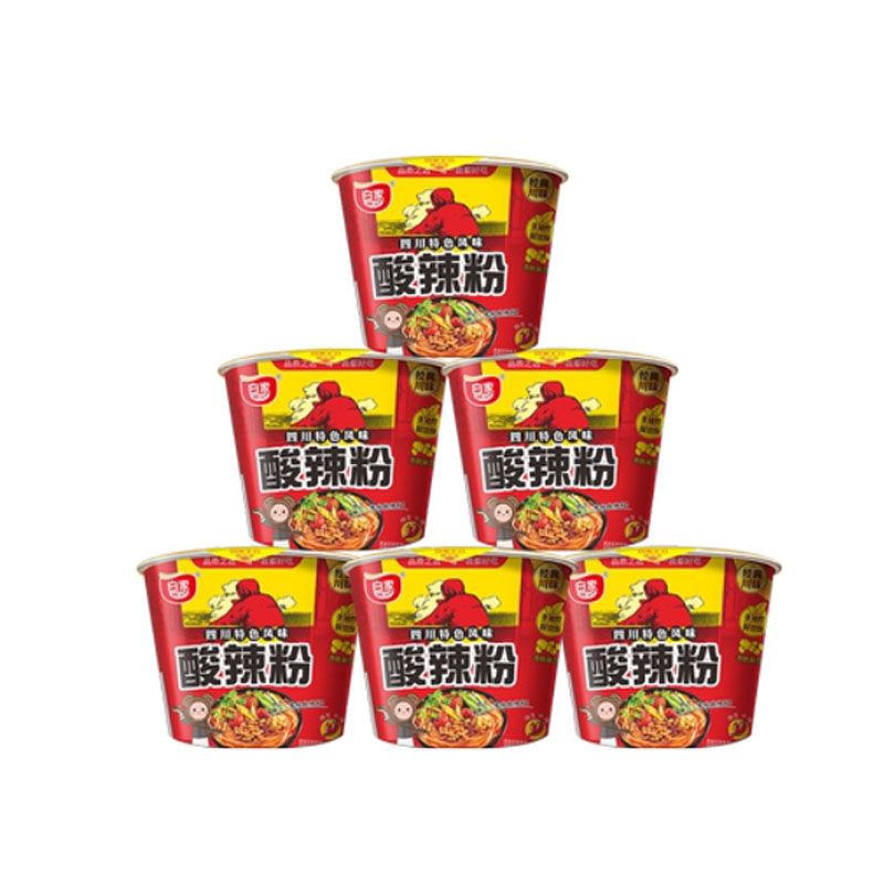 白家陈记酸辣粉桶装酸辣方便粉丝 整箱108g*12桶肥肠麻辣方便碗装