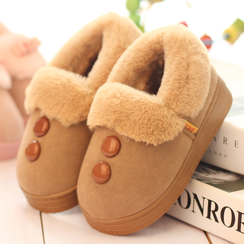 Pantoufles enfants en suède pour hiver - semelle tendon - Ref 1009987 Image 3