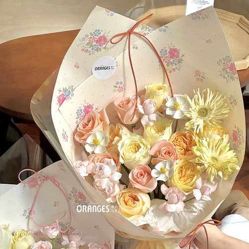 南法小镇风华纸花束包装纸