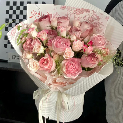 繁花复古花束包装纸鲜花午后红茶手工艺术氛围网红纸花艺包花材料