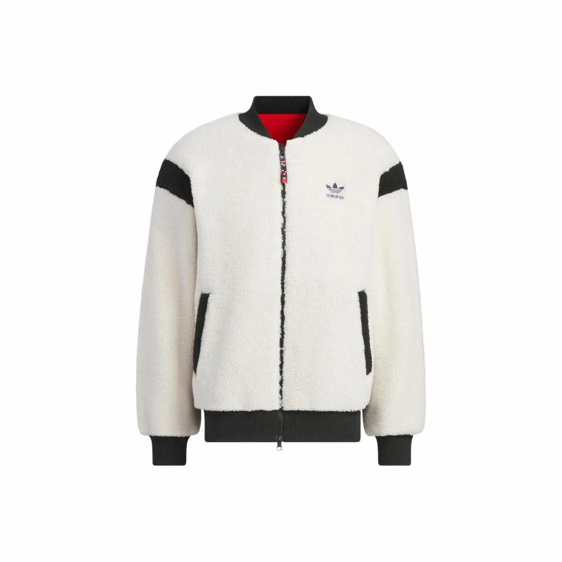 Adidas/阿迪达斯正品三叶草男女羊羔绒双面穿夹克外套IX4214