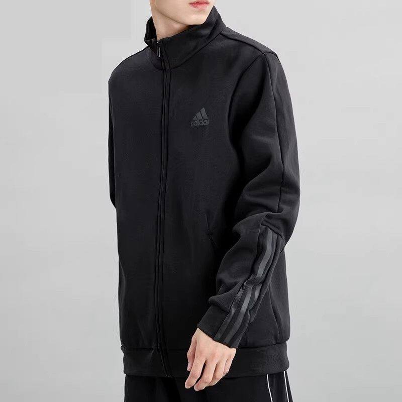 阿迪达斯立领外套男2026春新款透气针织夹克跑步休闲运动服H12217