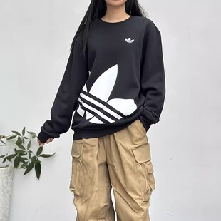阿迪达斯卫衣男女同款三叶草男加绒Adidas秋季新款运动JL8383