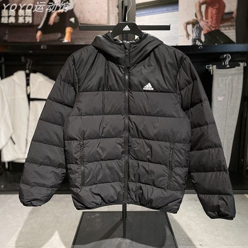 阿迪达斯男女户外保暖连帽羽绒服