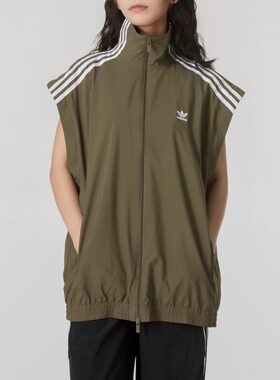 Adidas/阿迪达斯正品春季三叶草女士拉链立领夹克运动外套JM9252