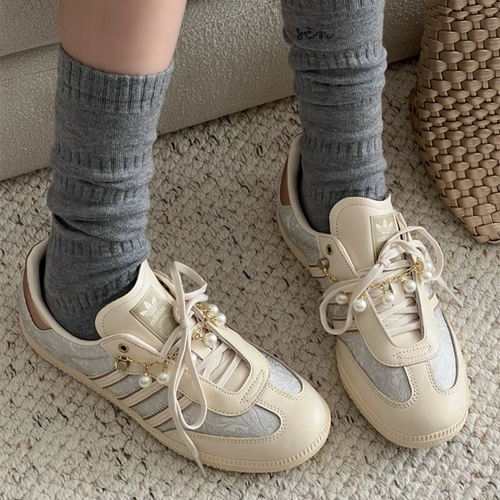 adidas阿迪达斯三叶草SAMBA宋雨琦同款珍珠复古休闲德训鞋JQ2616