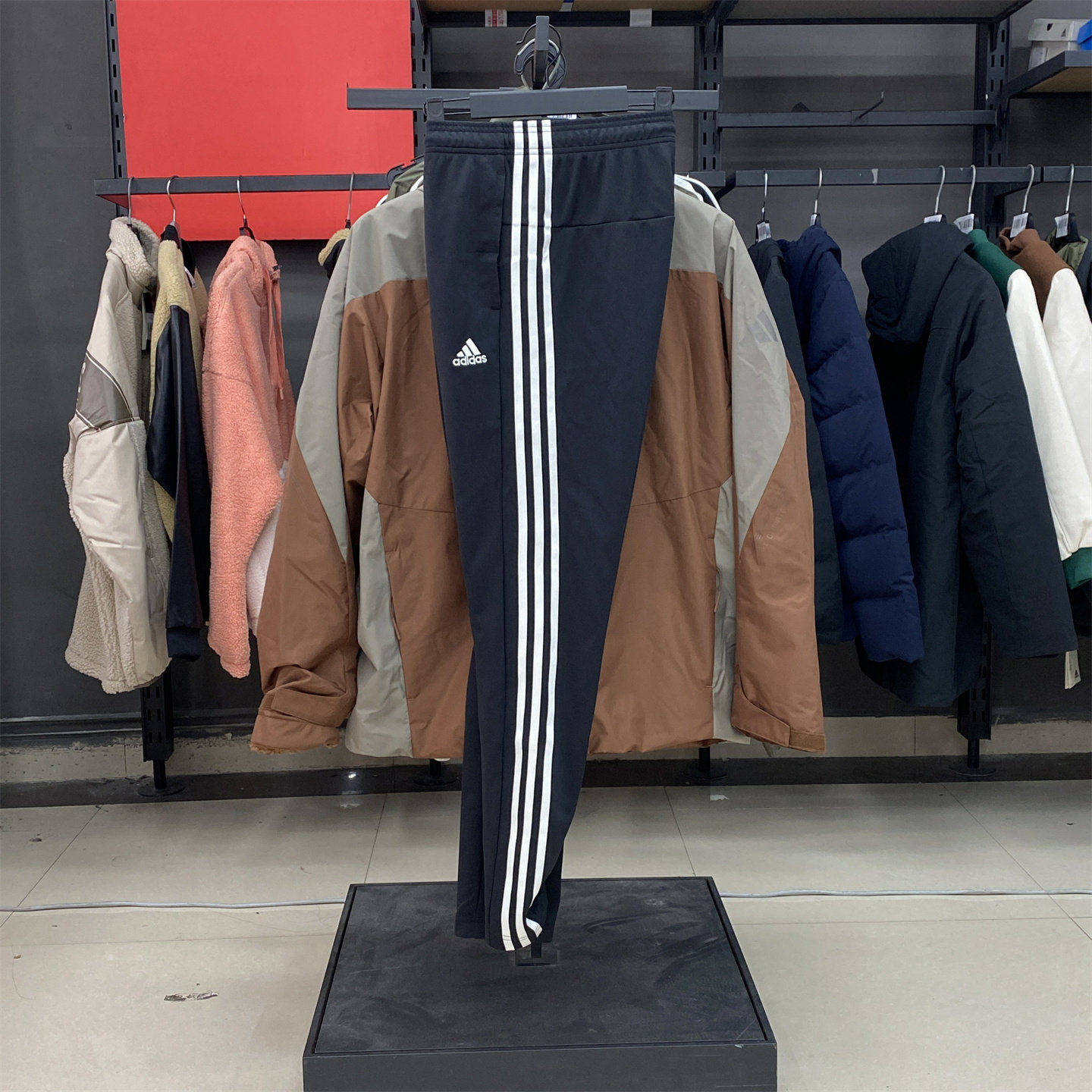 adidas阿迪达斯男运动裤冬黑色紧身裤跑步长裤2026新款正品FM5353