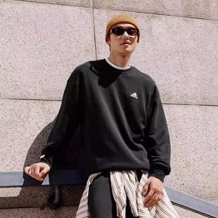 正品 圆领NEO透气休闲运动套头衫 JI8166 经典 阿迪达斯卫衣男女同款